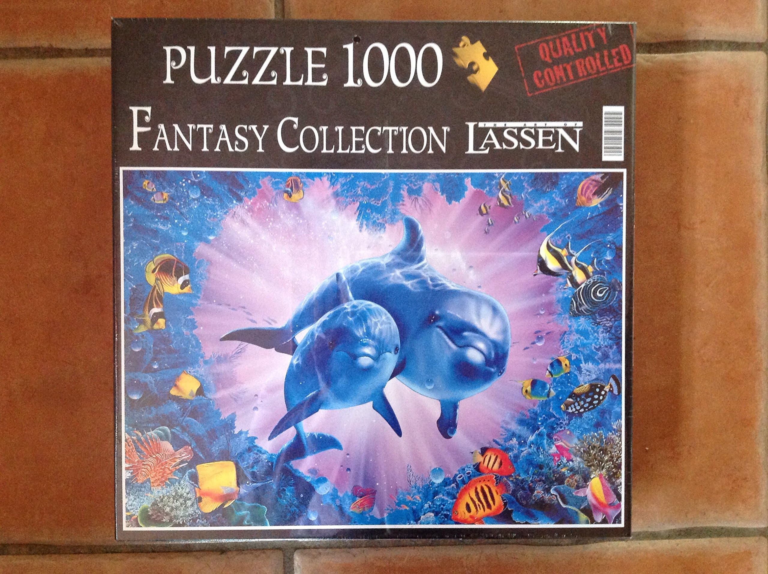 Fantasy Collection The Art Of Lassen 1000 Piece Jigsaw Puzzle Dolphins in Lover Reef 69x50 Cms