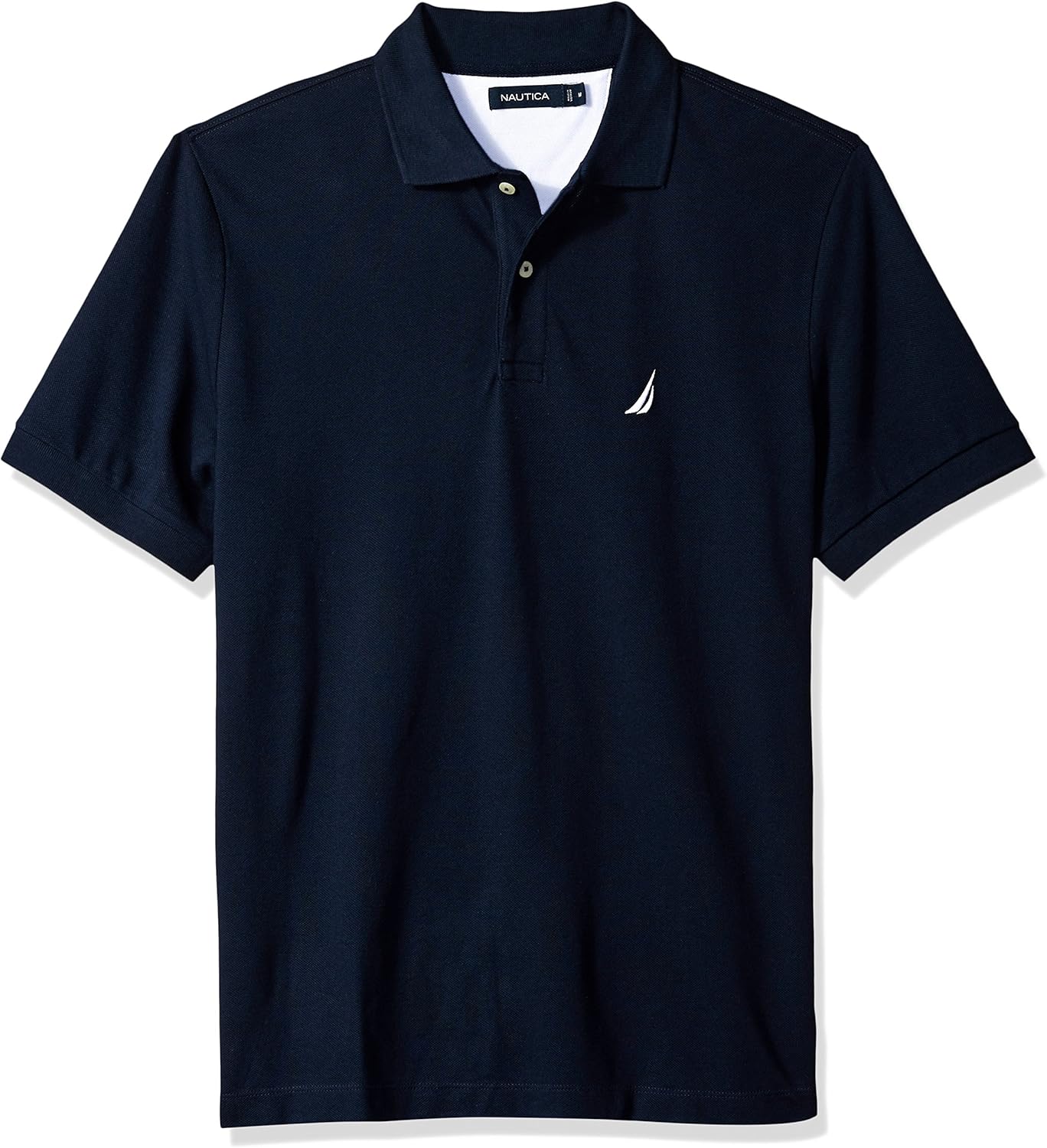 Nautica Men's Short Sleeve Solid Cotton Pique Polo Shirt at  Men’s Clothing store