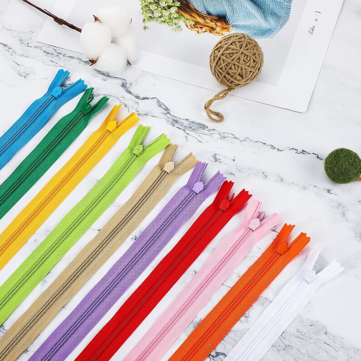 200 Pieces Nylon Invisible Zippers Colorful Sewing Invisible Zippers for Clothes Sewing Crafts, 6 Inch, 8 Inch, 14 Inch, 18 Inch, Hidden Zippers in 25 Assorted Colors