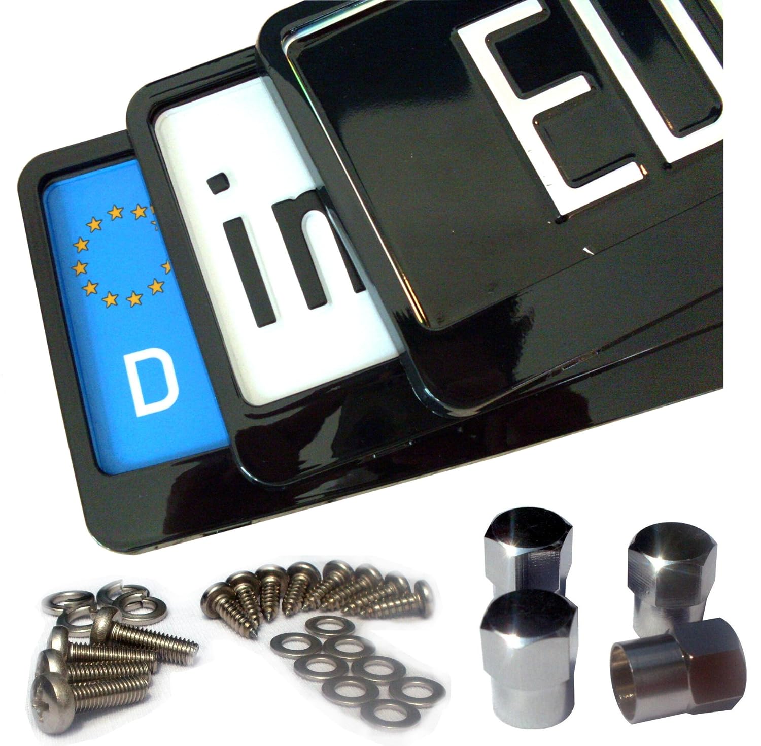 EDELSIGN DESIGN Registration Plate Holder 2x GLOSS Piano lacquer double