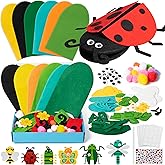 WATINC 6Pcs Hand Puppet Making Kit, Art Craft Felt Sock Puppet Toys, Creative DIY Make Your Own Pompoms Wiggle Googly Eyes St