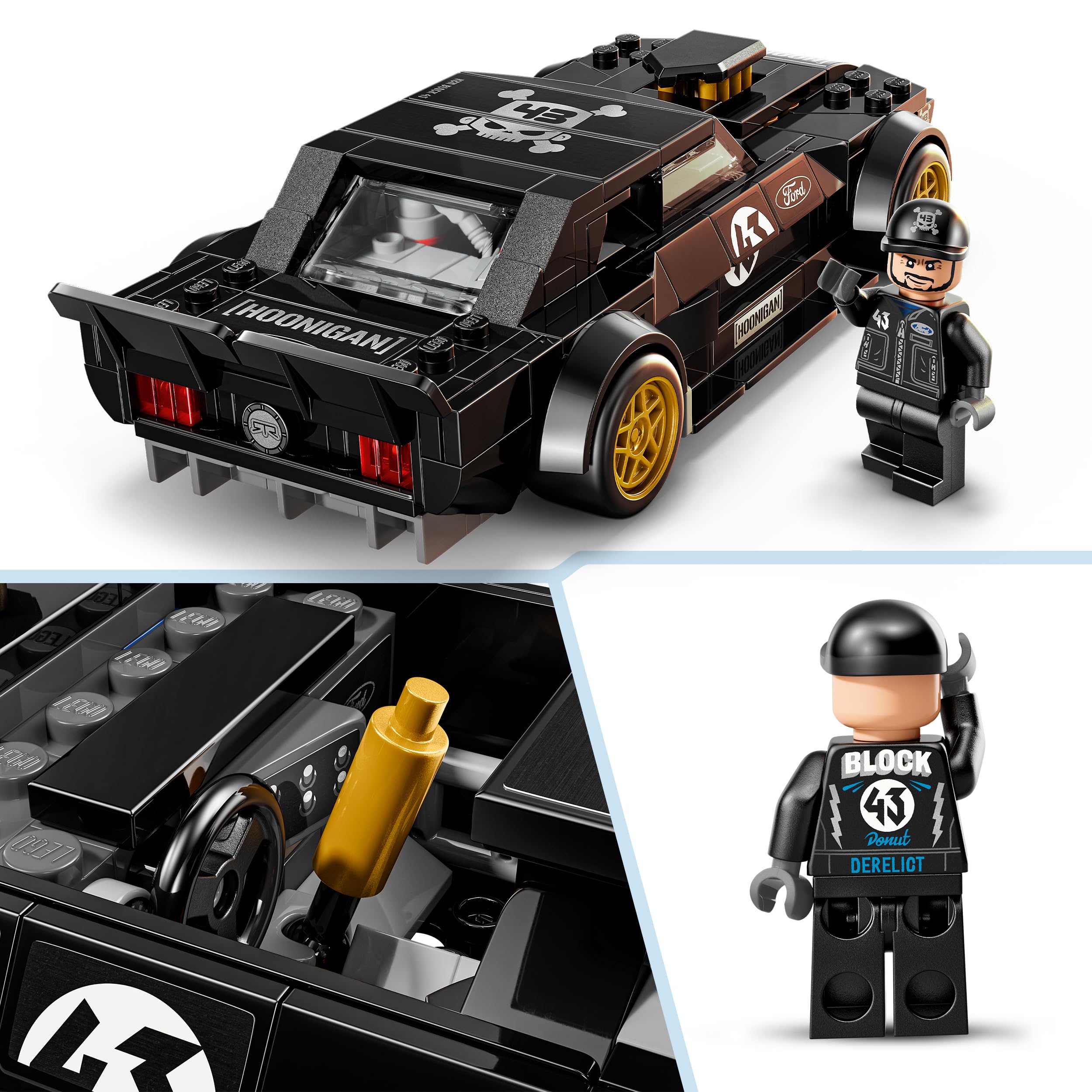 LEGO Speed Champions Ken Blocks 1965 Ford Mustang Hoonicorn V1 - Muscle Car Spielzeug - Modellbau mit Minifigur zum Sammeln - Kinderzimmer Deko - Mint Geschenk für Jungen ab 9 Jahren und Fans - 77262 4