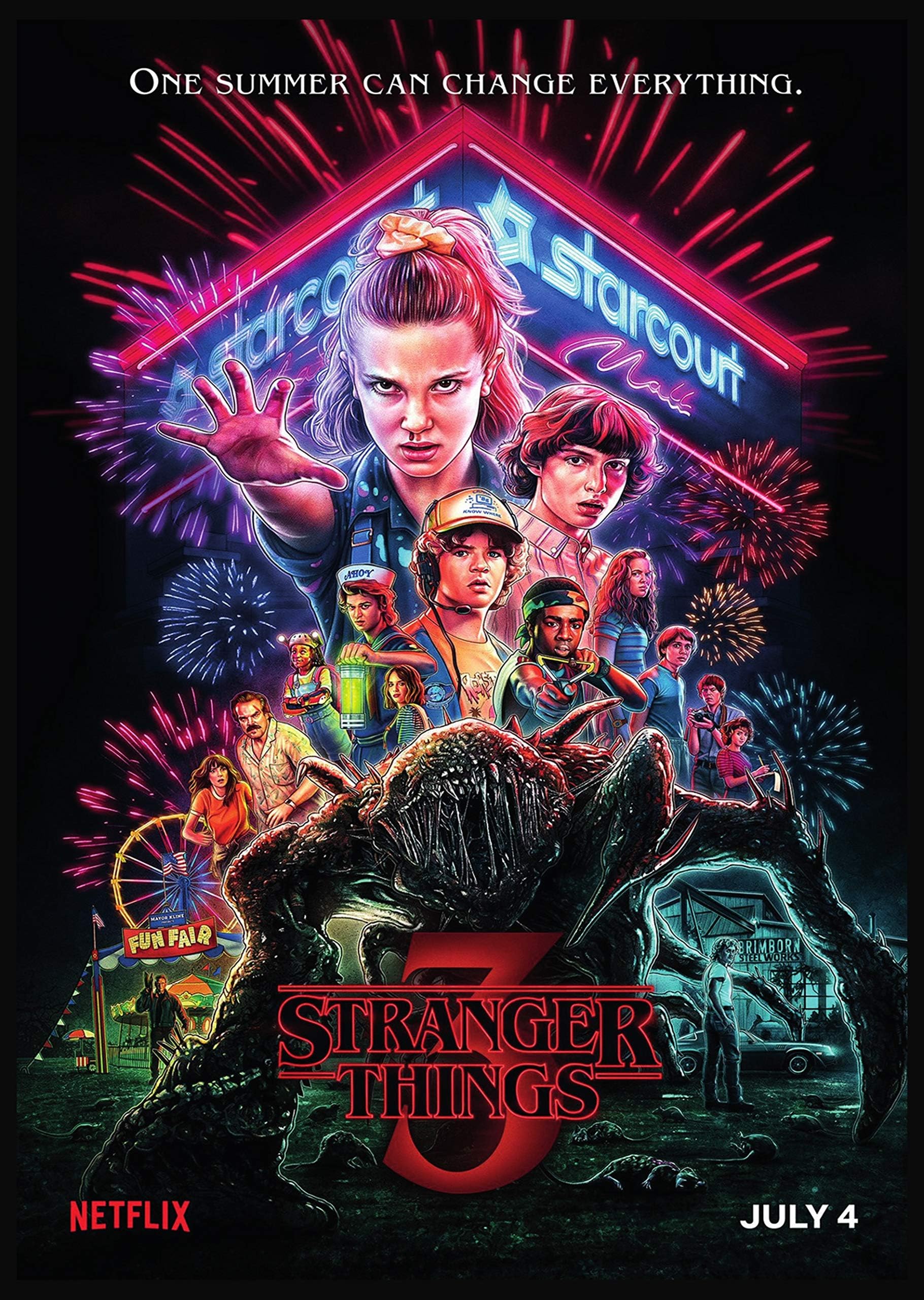 RPW stranger things season 3 poster on 280gsm satin card A4 and A3 (A3)