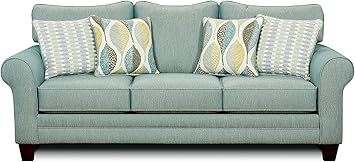 Amazon Com Furniture Of America Gardena Sofa Soft Teal Kitchen