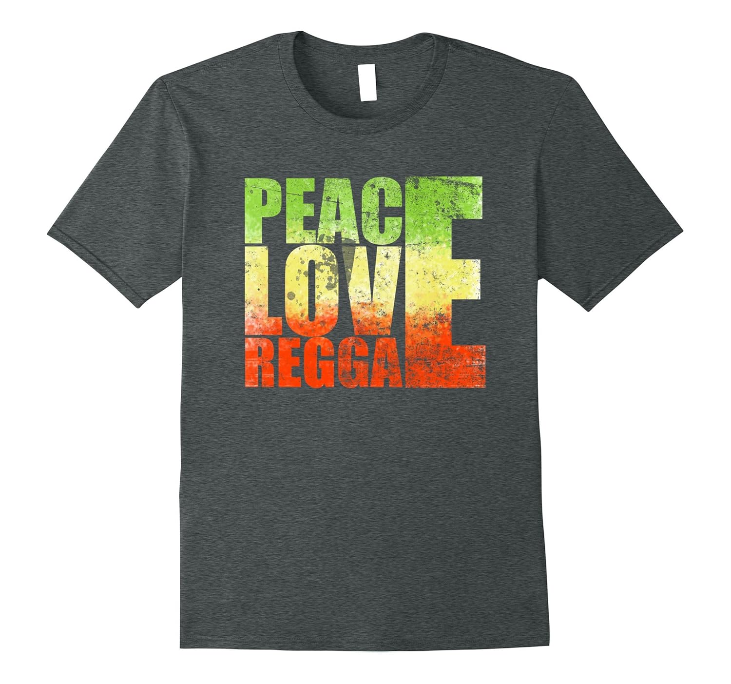 Peace Love Reggae Rastafari Rasta Distressed T-Shirt-T-Shirt – Managatee