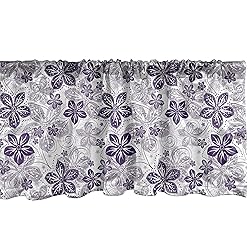 Ambesonne Floral Window Valance, Graphic Abstract
