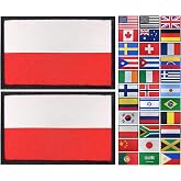 JBCD 2 Pack Poland Flag Patch Tactical Polish Patch Pride Flag Patch for Clothes Hat Patch Team Military Patch