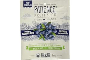 Patience Fruit & Co Organic Whole & Soft Wild dried blueberry, Sweetened with Apple Juice, 85 Grams