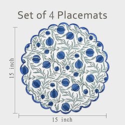 Ridhi Queen Blue Bo-ho Round Place Mat Double Layer