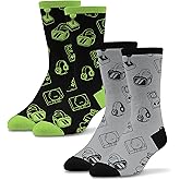 Socktastic mens Gaming - 2 Pack of Funny Novelty Socks, Casual Crew Fits Shoe Size 8-13 Socks, Vintage Gaming Controler, Large US