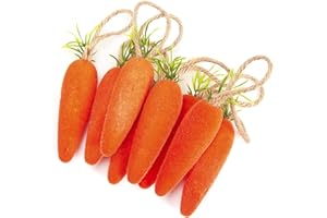 Athoinsu 8 Pieces 5.5" Easter Foam Carrot Hanging Ornaments Simulation Bubble Vegetables Tree Home Kitchen Party Decorations Set Holiday Party Supplies Gifts for Toddler Kids