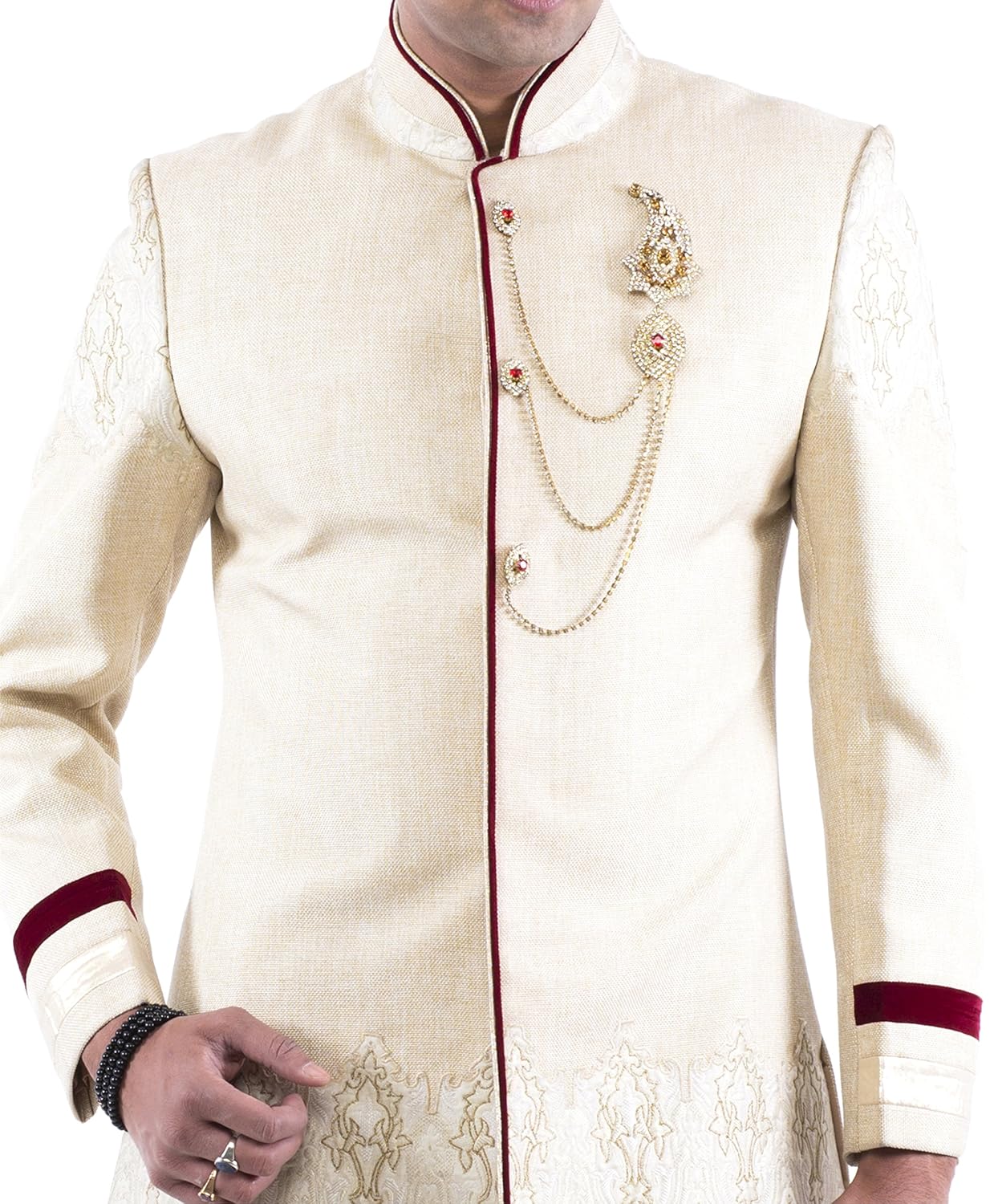 raj design studio men's jute western wear golden, 40