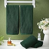 VitalCozy 4 Pcs Green Hand Towels for Bathroom Dark Green Irish Hand Towels Set 14x29 Inch 100% Cotton Soft Absorbent Decorative for Bathroom Kitchen St Patricks Day Gift