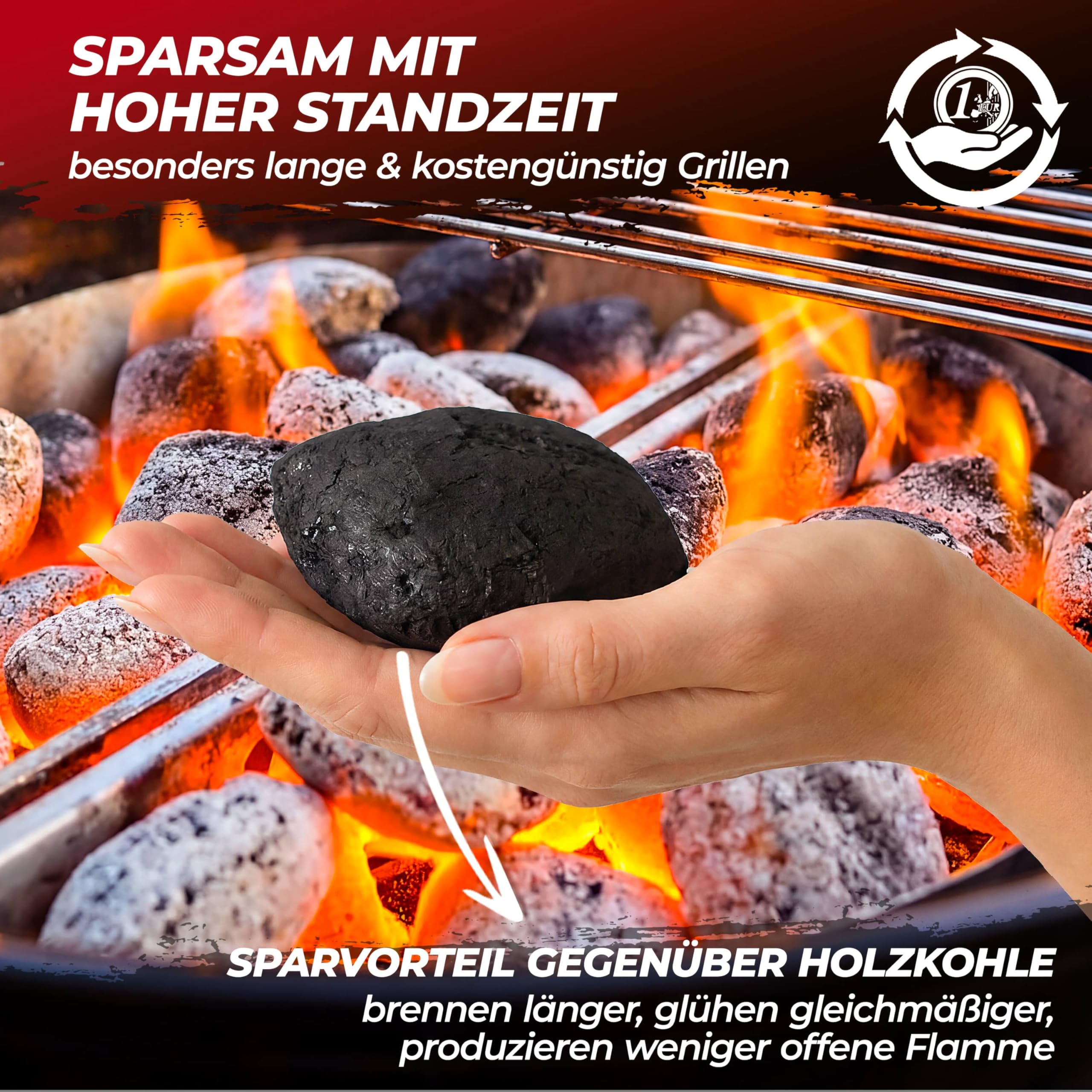 Deuba® 27 kg Grillbriketts 9 x 3 kg Holzkohle Grillkohle Holzkohlebriketts Holzkohlegrill Grill Brikett Kohle 4