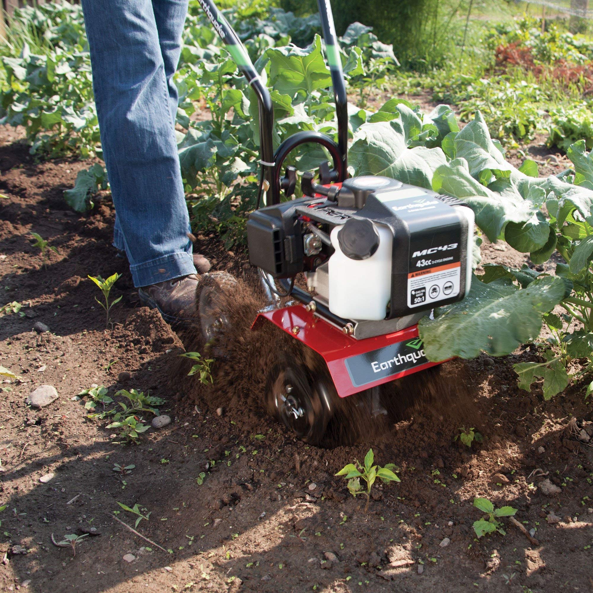 EARTHQUAKE MC43 Cultlivator Lawn Garden Gas Tiller w/Dethatcher