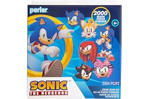 Perler 80-57252 Sonic The Hedgehog Fused Bead Craft Activity Kit with 7 Projects, Multicolor, 2004 Pieces