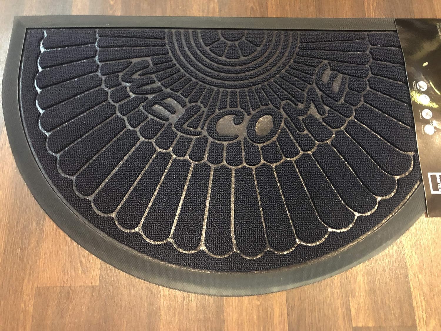 Heavy Half Moon Tough Hard Wearing Rubber Edged Door Mats 45cm