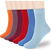 Corlap Women's Thin Above Ankle Socks - 6Pairs Cotton Casual Bootie Dress Crew Socks