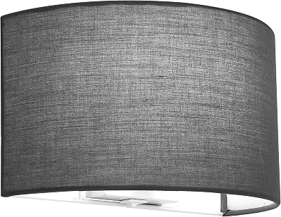 HARPER LIVING Indoor Wall Light with Switch Grey Fabric Shade E27