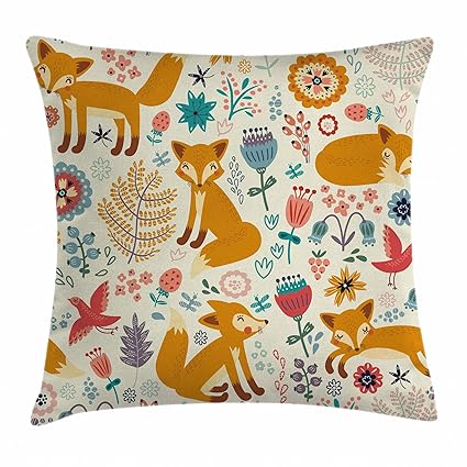 Wildlife Throw Pillow Cases Cushion Covers By Ambesonne Home Decor