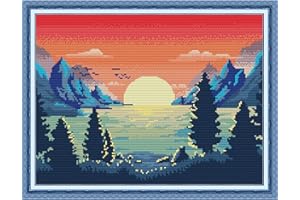 Svarog Stamped Cross Stitch Kits Beginners Full Range of Embroidery Patterns Starter Kits for Adult or Kids DIY Cross Stitches Needlepoint Kits 14CT-Morning Light 15.35x12.2 inch