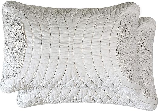 Amazon Com Brandream Beige Quilted Pillow Shams Shabby Farmhouse