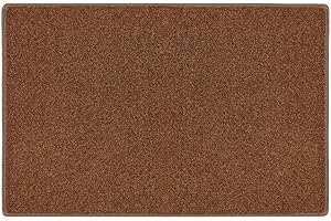 PURE ERA Carpet Stair Tread Landing Mat Tape Free Self Adhesive Non Slip Skid Resistant Indoor Doormat Area Rug Floor Mat for Kitchen Bathroom Workstations Washable Rectangle 2' X 3' (Brown)