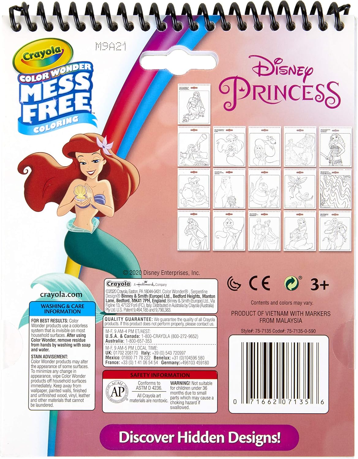 Crayola Color Wonder Disney Princess Coloring & Activity Pad, Mess Free Coloring, Gift for Kids, Age 3, 4, 5, 6, Multi: Toys & Games