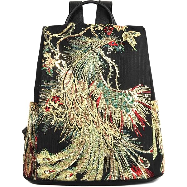 Amazon.com: Jursccu Glitter Embroidery Women Backpack Purse  display picture 3