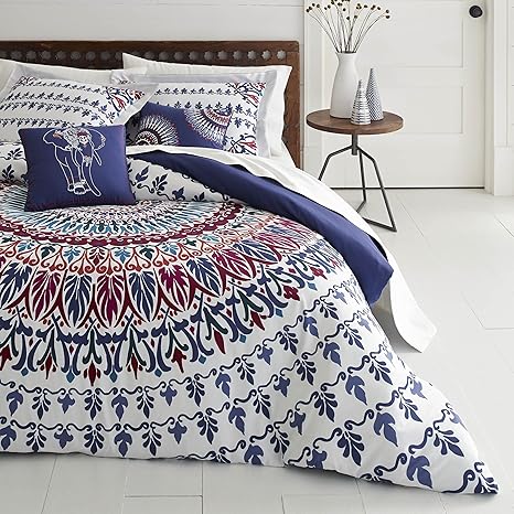 Amazon Com Azalea Skye Hanna Medallion Comforter Set Twin Blue Home Kitchen