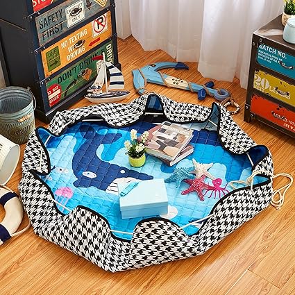 Amazon おもちゃ収納バッグ おもちゃマット おもちゃ 片付け 収納袋 特大サイズ 片づけ簡単 オーシャン ベビージム プレイマット ベビー マタニティ 通販