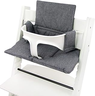 BAMBINIWELT Ersatzbezug, Kissen-Set für Hochstuhl/Kinderstuhl Stokke Tripp Trapp, Sitzverkleinerer (MELIERT dunkelgrau ORGI.) XX