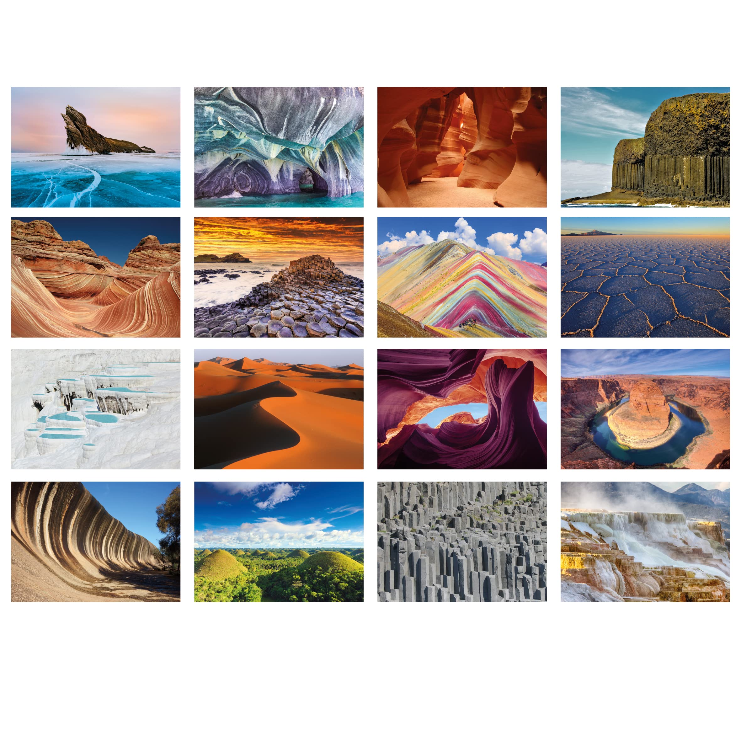 Amazing Worldwide Landscapes Greeting Cards. Includes 16 Designs of Natural Wonders. Landscape Cards for All Occasions. Ecofriendly Cards, Envelopes and Box. Printed and Packed in UK. Blank Inside.
