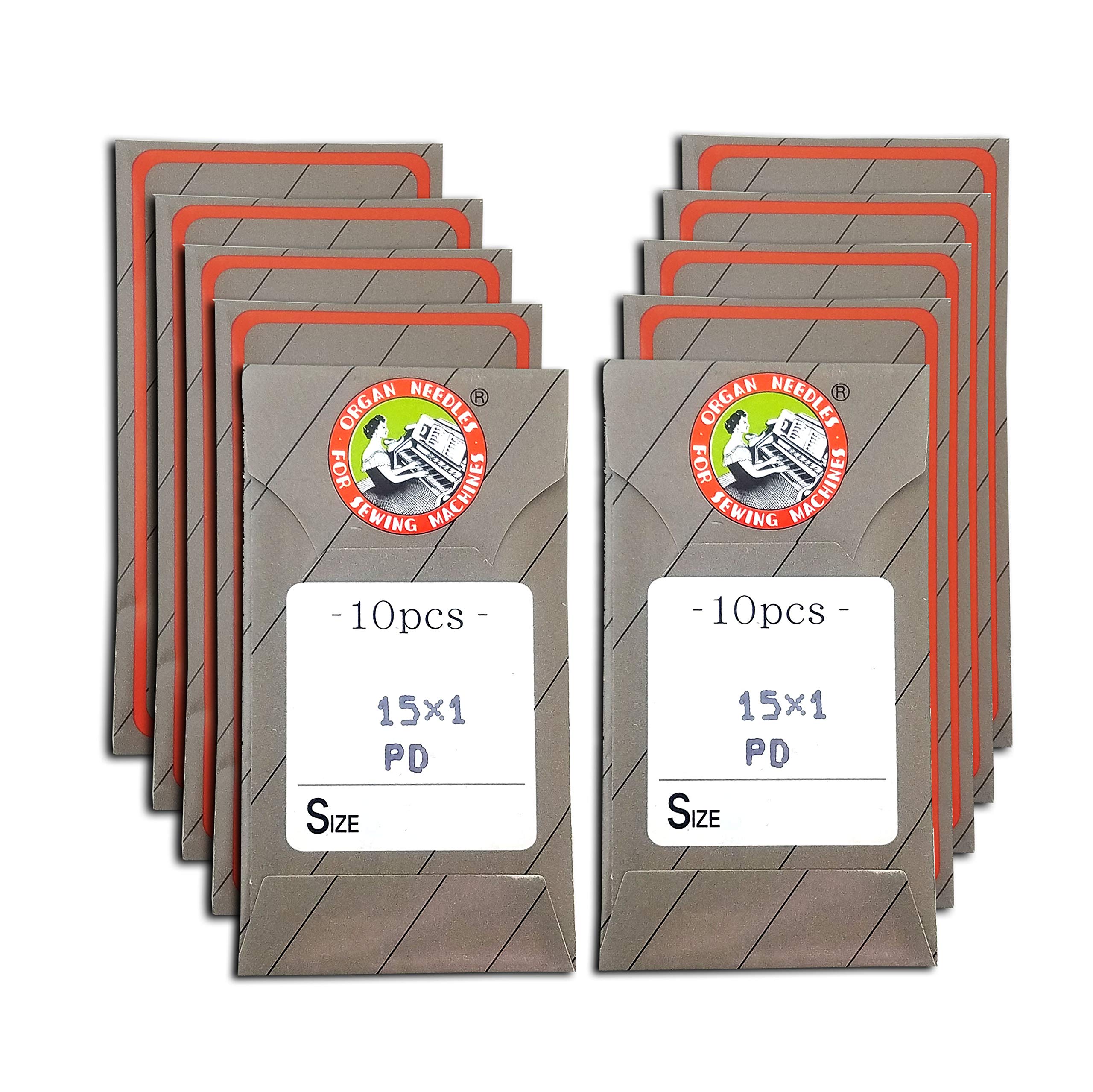 100 Organ 15X1 HAX1 (130/705H) Universal Titanium Flat Shank Home Sewing Machine Needles ~ Assorted Sizes 10,11,12,14 &16