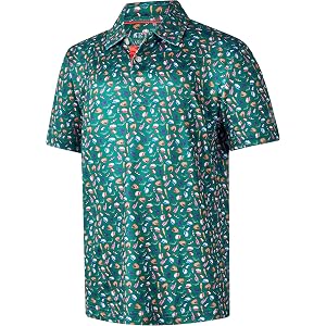 Srysrfp Youth Golf Shirts for Boys Short Sleeve Printed Collared Shirts | Performance Dry Fit Stretch Fabric,Moisture Wicking