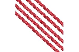 KYEZI DESIGN AND CRAFT 1/2 inch Gimp Trim, 13mm Gimp Braided Trim, Gimp Cord, DIY Braided Cord for Sewing Home Decoration Costume (Red, 5 Yards)