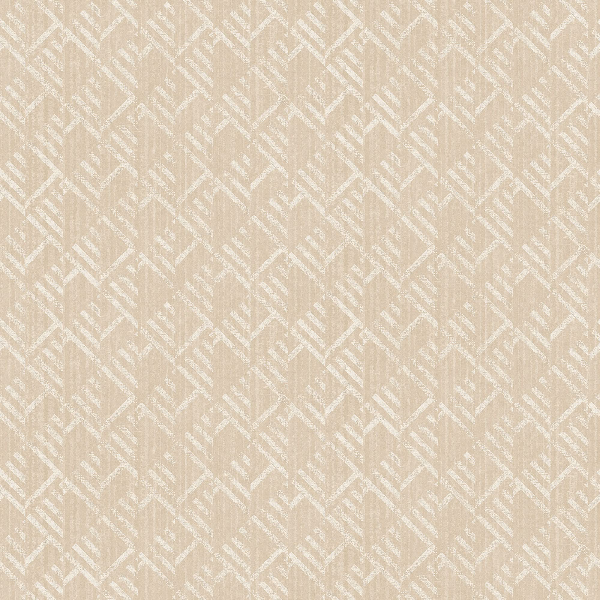 Galerie G56577 TexStyle Collection, Block Flock Wallpaper, Beige, 10m x 53cm