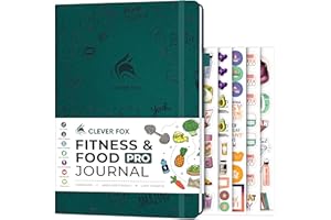 Clever Fox Fitness & Food Journal PRO – Daily Workout & Meal Planner for Women & Men – Exercise & Weight Loss Diary Notebook,