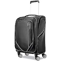 American Tourister Zoom Turbo Softside Expandable Spinner Wheel Luggage, Black, Carry-On 20-Inch