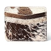 Merbaa Camilia Cowhide Hair on Card Holder Western Cowboy Cowgirl Fashion Vibes Card Holder (Brown & White)
