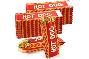 ZEAYEA 200 Pack Hot Dog Wrappers, Foil Lined Hot Dog Sleeves, Grease Resistance Disposable Hot Dog Bags for Party, Snack Bars