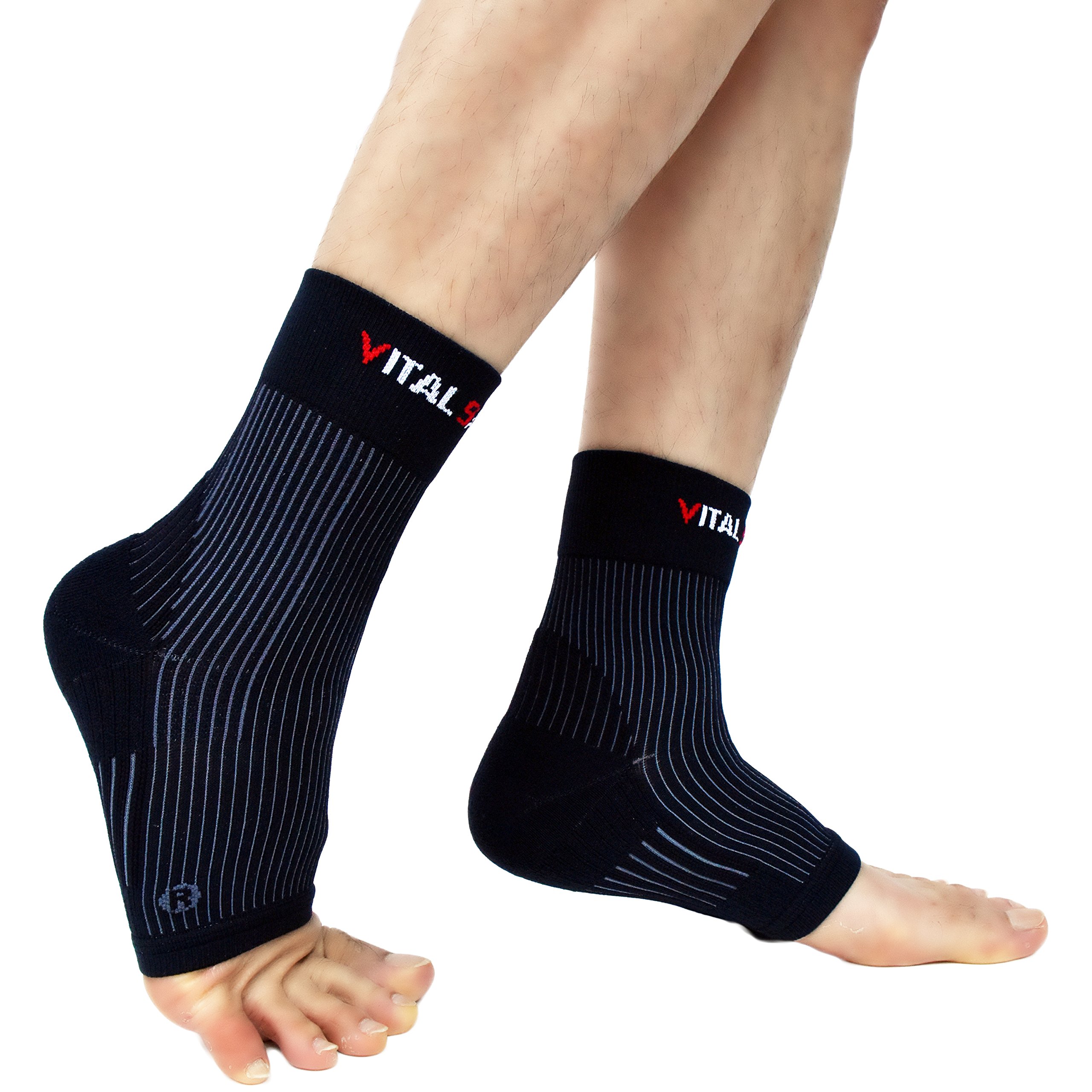 Vital Salveo-Ankle Support Plantar Fasciitis Foot Sleeves-Small (Pair)