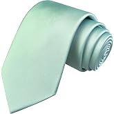 Branduce 3.15"（8cm） Mens Solid Satin Tie Pure Color Necktie for Business and Wedding + Gift Box
