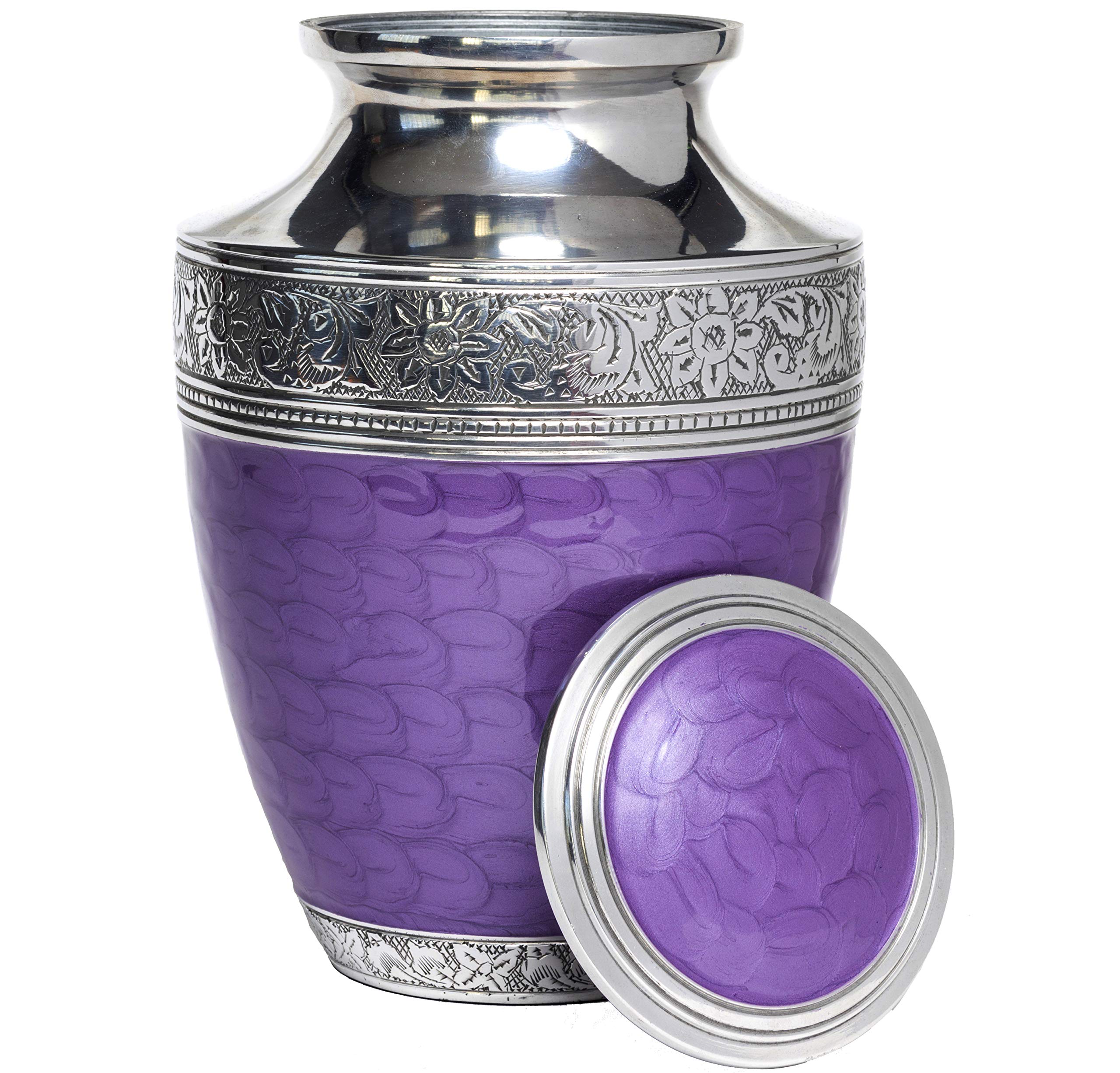 Eternal Harmony Cremation Urn for Human Funeral Ashes with Elegant Finishes to Honor and Remember Your Loved One (Carefully Handcrafted) Purple Peace