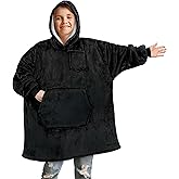 PAVILIA Wearable Blanket Sweatshirt Kids Boy Girl, Warm Cozy Giant Hoodie, Fleece Sherpa Oversized Hood Sleeves, Big Pocket