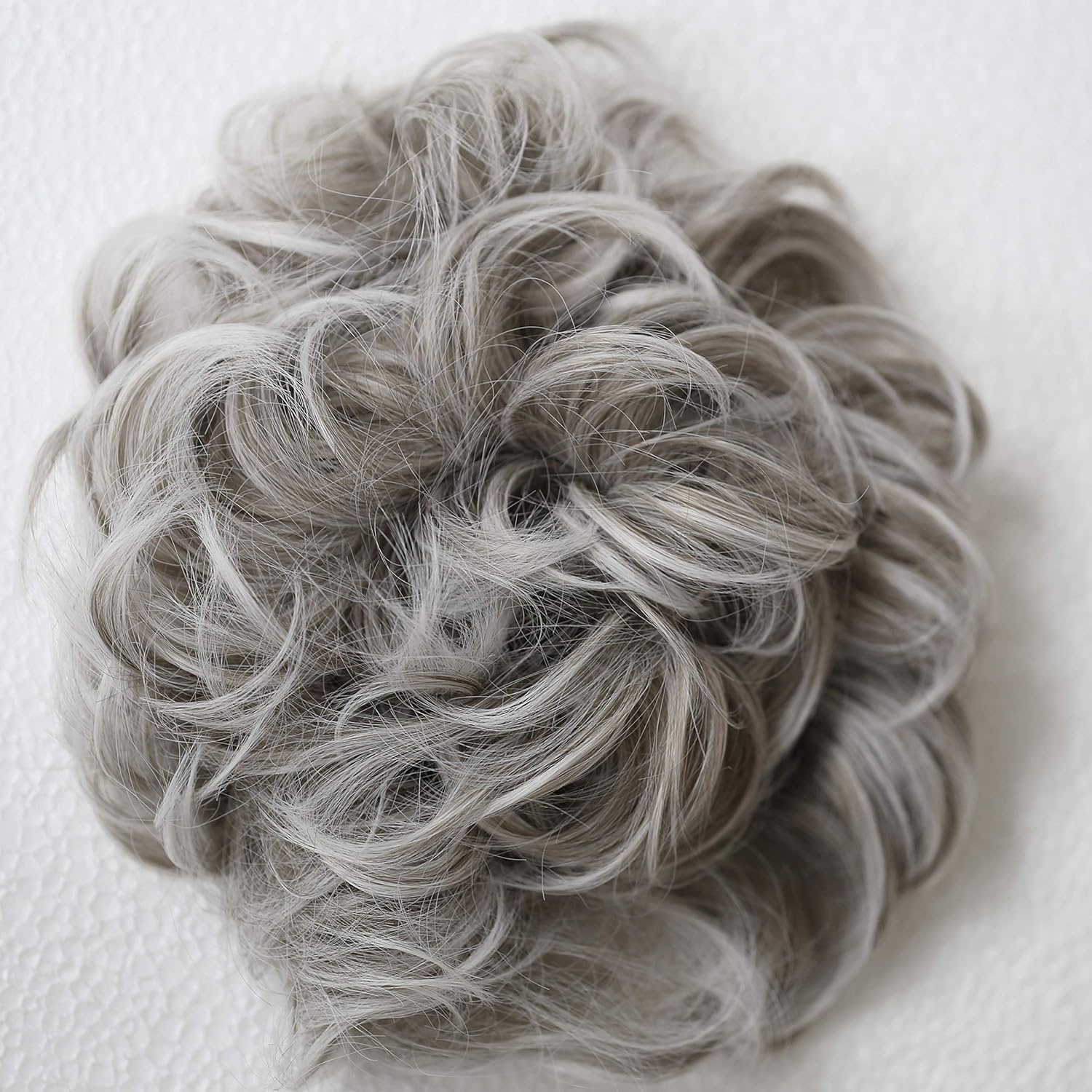 CAISHA XXL Hairpiece Scrunchy Updo Bridal Hairstyle Voluminous Curly Messy Bun Gray Mix HW31, 31.5 Inch (Pack of 1) - Image 3