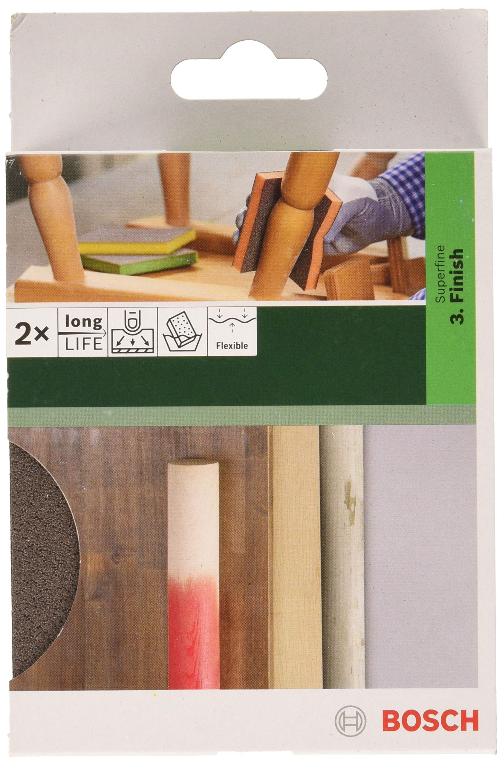 Bosch 2609256351 DIY Contour Sanding Sponge Very Fine Thread 180