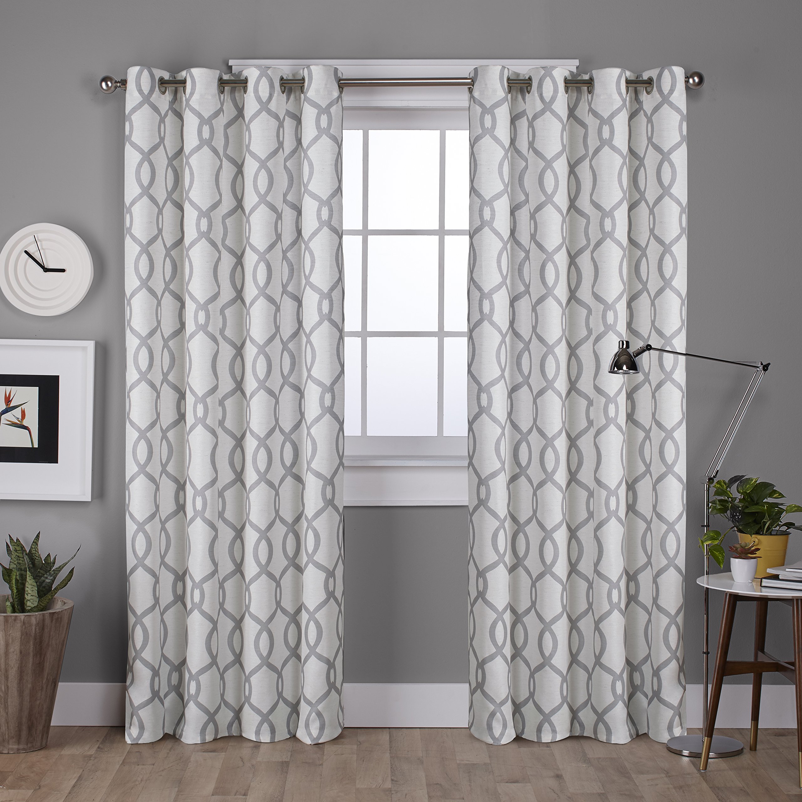 Exclusive Home Curtains Kochi Grommet Top Panel Pair, Dove Grey, 52x96, 2 Piece — image 1