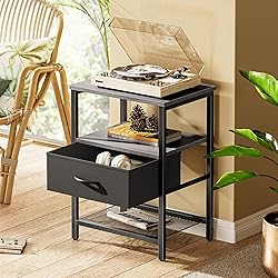 Huuger Night Stand with Fabric Drawer, Side Table