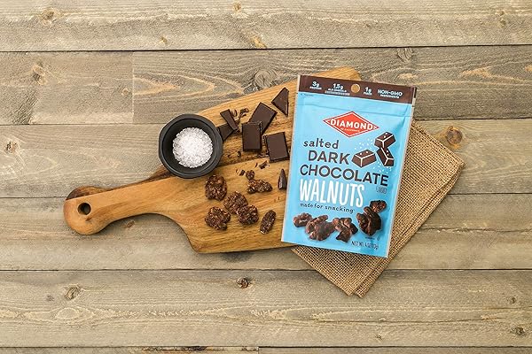 DIAMOND OF CALIFORNIA SALTED DARK CHOCOLATE WALNUTS, 4 OZ, 1 PACK